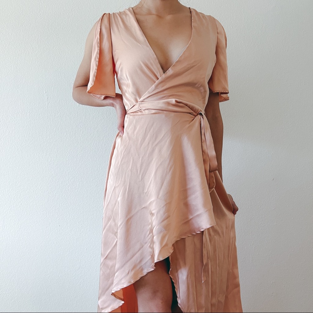 Bershka satin wrap dress/swim suit coverup